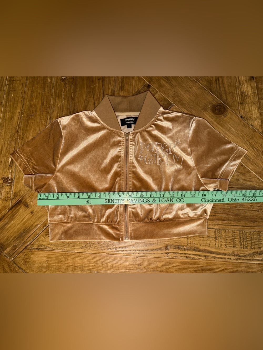 Y2K *Paperboy Official Velvet "Paper Girl" Rhinestone 2-Piece Set -Size Large - Picture 8 of 16